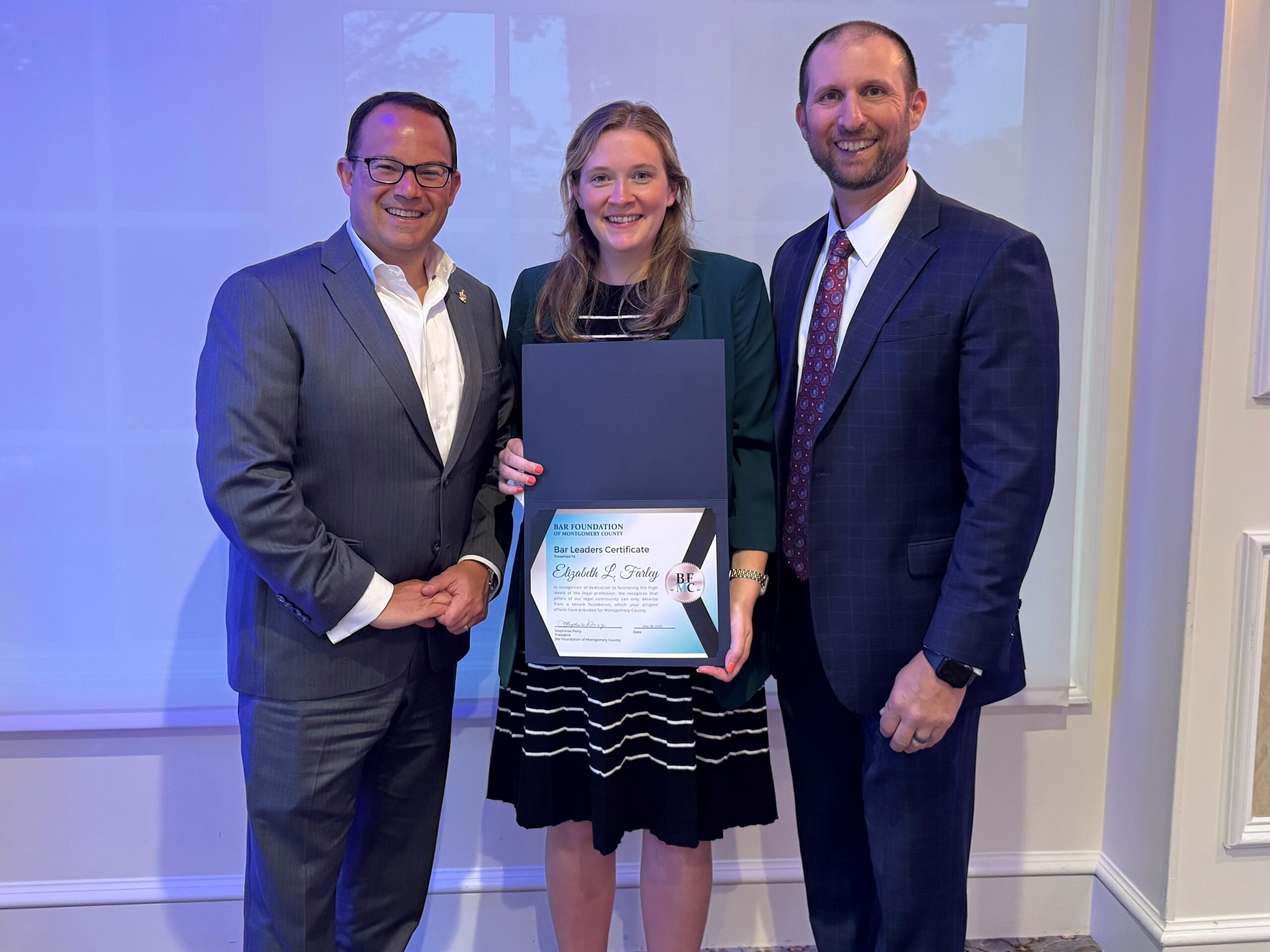 Liz Farley with Jeremy Rachlin and Dan Shaivitz