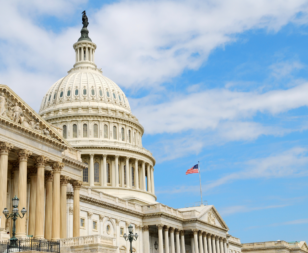 US Capitol Building with American flag