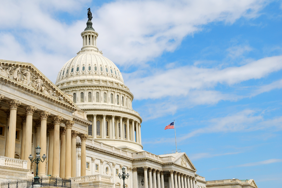 US Capitol Building with American flag