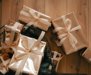 Collection of gifts with bows