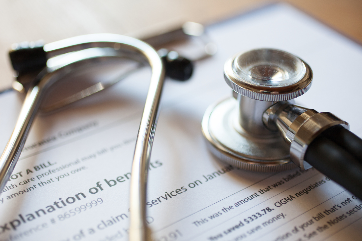 stethoscope on a medical paper